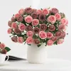 Fleurs décoratives s Silk Artificial Tea Bud Rose pour mariage Bridal Bouque Garden Décoration de Noël Couronnes Home Vase DIY Cadeau