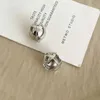 Stud Punk Geometric Stud Earrings for Women Girls Fashion Half Metal Big Ball Round Earring Party Accessories Gifts d240426