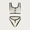 Set 2024 dames zwempak kleurblok sexy bikini badkleding vrouwen strandkleding luxe badpak tankini