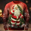 Roupas de roupas familiares de Natal Rock de Papai Noel para homens tricotaram 3D Crewia de tripulação de pescoço feio capuz de natal