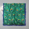 Bandanas Durag Green Peacock Feather Opaska na głowę Summer Beach Pareo jedwabny szalik kobiet