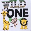 Наборы одежды Baby Wild One Birthday Boy 2 Piece Summer Outfits Set Casual Animal Print Тяжко рубашка с коротким рукавом и шорт -костюм