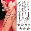 Tatuaż transfer minimalistyczny litera tymczasowy tatuaż dla dzieci kobiety małe słowo tatuaże naklejka czarne niekończące się serce Fałszywe łańcuchy tatoos