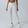 Pantaloni attivi incrociano la vita alta da ballo da yoga da palestra abbigliamento sportivo comodo leggings traspiranti per pieghe sportive femminili di fitness bianco