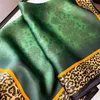 Bandanas Durag 20.87 Bohemian Paisley Flower Square Bandband imite en soie verte petit cou écharpe mode décontracté bandeau 240426