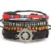 Bärade 2023 Hot 3/4 Piece 1 Multi Layered Womens Leather Armband Mens Fashion Jewelry Bead Brand Pulsera