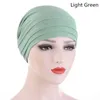 Bandanas Durag Nieuwe Winter Candy Color Turbo Hat Chemische behandeling Hoofdband Front Post Hat Moslim hoofdband Dames Haaraccessoires 240426