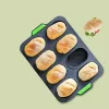 Moldes French Bun Bun Alimento Alimento Grado em Bolo de Silicone Moldes Bandejas de Brownie Bolofos Moldes de Moldões de Cozinha Ferramentas de Bakamento de Muffin Bakeware