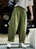 Kadın Pantolon Zevk Yaz Vintage Kavisli Geniş Bacak Kadınlar Rahat Gevşek Drawstring Elastik Bel Rahat Pantolon Sokak Giyim