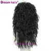 Fashion Mens Medium and Long Curly Hair Rock Performance Hip Hop Chemical Fiber Matte Natural Wig Headgear