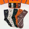 Designer Mens Dames Sokken Vijf paar Luxe Sport Winter Mesh Letter Gedrukte Sock Embroidery Cotton Man Woman With Box