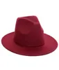 2018 Autumn Winter Womens Fel Fedoras Big Brim Hats for Women British Style Vintage Hats Hats Lady Flat Brim Fedoras8172918