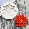 Moldes poinsettia natal flor silicone sugarcraft molde resina ferramentas