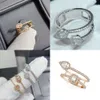 Twin My 2 Anneaux pour femmes Reproductions officielles plaquées Gold Size 6 7 8 Brand Designer Diamond Sier Gift Anniversary With Box 012 01 Qualité d'origine