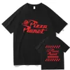 Camisetas para hombres 2024 Summer Pizza Planet THICHS Men y mujeres Sweatshric Camiseta vintage de algodón de algodón de gran tamaño Cabina clásica J240426
