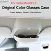 Lunettes de soleil adaptées à Tesla Modèle Y 3 verres de voiture de voiture Boîte de voiture d'origine Conception spéciale Clip de soleil Sunshades sur la boîte de rangement ACCESSOIRATIONS MODIFICATION