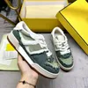 Designer flat sneaker trainer casual shoes denim canvas leather Blue green letter fashion platform mens womens low trainers sneakers 35-45