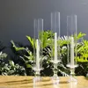 Kerzenhalter klarer Glashalter hoher Halterung Kit Tisch Dekorationen für häusliche Wohnzimmer Hochzeitsfeier Dining