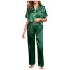 Sleeping Women's Slembear 2024 Satin Silk Pajamas sets pour les femmes Pyjamas d'été Vêtements de nuit Pyjama Night-Wentgown plus taille