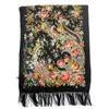 Shawls Russian National Scarf Women Floral Print Bandana Shawl Ethnic Fringed Handkerchief Babushka Hijab Head Wraps Pashmina d240426