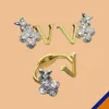 Kolczyki kolczyki projektant V luksusowa biżuteria bijoux s925 srebrny szpilka podzielona kolor diamentów litera nowa moda wysokiej jakości damskie męże hurtowe wysyłki hurtowe
