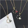 Colliers pendants 1pc Géométrique simple cercle rond Butterfly fleur zircon clavicule