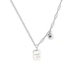 S925 Silver Lucky Square Necklace For Womens Instagram Cool Wind Light Luxury Small and Popular High Grade Good Luck Collar Chain Chain