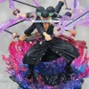 Action Toy Figures Hot One Piece 15cm Animerad karaktär Asura Roronoa Zoro Statue Action Karaktär Series Model Childrens Toyl2403