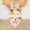 Anzüge Sommer bunte zweiteilige Mädchen Bikini Set 515 Jahre Teen Girl Badeanzug Badeanzug Blume gedruckte Badebekleidung