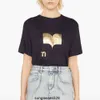 24SS Marant Letter Reflective Tees Gold Stamping Imprimer Coton Pullover T-shirts Femmes Designer Courte-t-shirts à manches courtes