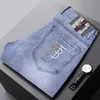 Men's Jeans designer Fashion Light Embroidered Jeans Men's Spring Summer Slim Fit Spandex Long Pants k73663f