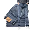 Herren Jeans Herbst- und Frühlingsmarke Straight Lose Elastic Denim Classic Business Casual Young Herren Mode Mid Rise Q240427