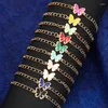 Bracelets de charme Bracelete de borboleta de rosa fofa para mulheres Moda Gold Link Cadeir