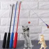 Accessories Cat Teaser Wands Threesection Telescopic Fishing Pole Wand Kitten Funny Catcher Teaser Stick Rod Interactive Stick Teaser Toys