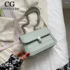 Bolsas de ombro CVVO GLMC Padrão de pedra Mini bolsa crossbody de couro para mulheres 2024 Bolsas simples de corrente de moda e bolsas