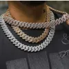 Partihandel Iced Out Link Chain Jewelry Halsband Kubansk kedja Kina Packing Halsband Kvalitet 925 Sterling Silver Hiphop 2 ~ 3 dagar