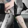 Tatuaggio trasferimento da 30 fogli impermeabili di tatuaggi temporanei di tatuaggio nero diavolo non dorme lettere inglesi Tatoo falso tatto da tatuaggio polso per donne uomini 240426