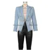 Costumes de femmes Blazers Femmes échoe Hight Quality Fashion Fashion Blue Denim Blazer Veste Femme Streetwear Long Manche Double Bre Otgk7