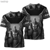 Camisetas masculinas Templar 3d harajuku imprimindo novo pescoço redondo de verão redonda de manga curta top retro cross mens de camiseta extra grande casual