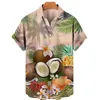 Herren lässige Hemden Sommer 3d Print Hawaiian Beach Männer Frauen Model Streetwear Revers Kurzarm Shirt Bluse Harajuku Mann Kleidung