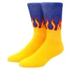 Men's Socks Fashion Checkerboard Men Street Sports Print Skateboard Hip Hop Middle Tube Flame Women