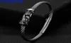 Gothic Double Bangle Men Men en acier inoxydable Bracelet Bracelet Cool Friendship Bijoux Accessoires Cadeaux pour mari15568456