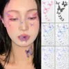 Tattoo Transfer Festival Makeup Butterfly Rhinestone Face Stickers Watertproof Tattoo Stickers Glitter Eyeshadow Body Art Decoration 240427