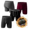 Ouvreurs 4 Pack Winter Fleece Mens Mens Unwear Long Leg Boxer Brief Microfibre For Men Fly Open Soft Breathable Thermal Underwars Trunks