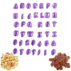 Stampi 40pcs/set di torta alfabeto stampi figura in plastica lettere fondente glassa per glassa per gocce cutter torta da forno stampo strumenti di decorazione