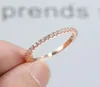 Mini Round Lab Diamond mince Anneaux pour femmes 925 Silver Silver Rose Gold Ringlable Empilable Bandes de fiançailles de bijoux de mariage féminin18240875