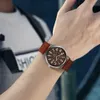 Bilek saatleri reloj hombre moda yeşil erkek spor ayakkabıları naylon kayış otomatik tarih kuvars bilek ışıltı el relogio maskulino q240426