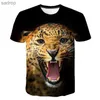 T-shirts voor heren Nieuwe Tiger 3D-geprinte heren en dames Childrens T-shirt Fun modieus coole coole dierenprint top ademende lichtgewicht zomer short sleevedxw