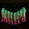 Usure d'usure 2 mètres LED Écharpe Costume de danse du ventre Pory Performance Performance Adporing Up Clothing Change Color Chaul