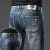 Herren Jeans Designerin neue Jeans für leichte luxuriöse dicke elastische Füße von Männern Schlanke Jugendjeans für Männer
